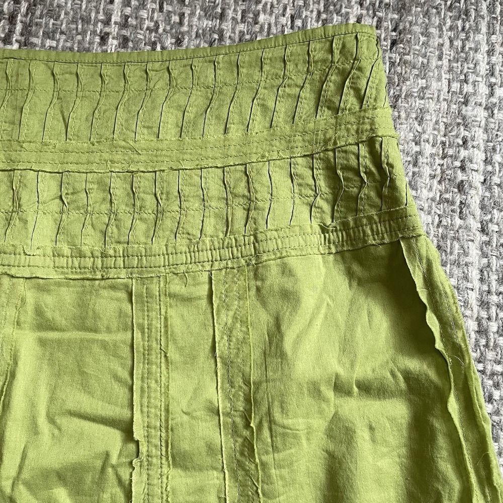 prAna Cotton Raw Edge A-Line mini‎ Skirt women 14 preppy Green preppy coastal - Picture 3 of 7